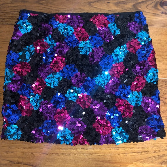 Multi-Color Sequin Skirt - Picture 1 of 4